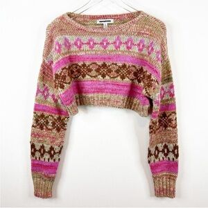 Urban Outfitters Turner Fair Isle Cropped Sweater S